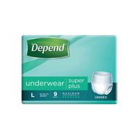 Depend Underwear Super Plus Unisex 97-127cm L 2000ml (4 x 9) Carton of 36's