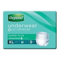 Depend Underwear Super Plus Unisex 122-162cm 10D 2000mL XL (4 x 9) Carton of 36's