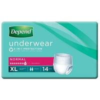 Depend Underwear Normal X-Large (122-162cm) 850mL Pack of 14's