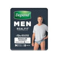 Depend Real Fit Incontinence Men Medium 71-102cm Pack of 8's