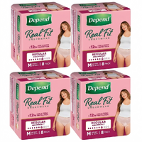 Depend Real-Fit Regular Underwear Medium (71-102cm; 52-86kg) (4x 8) Carton of 32's