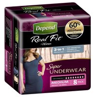 Depend Women Real Fit Underwear Super Medium 71-102cm 1320mL (4 x 8) Carton of 32's