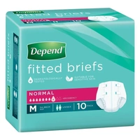 Depend Fitted Briefs Medium 8D Hip 70-110cm (4 x 10) Carton of 40