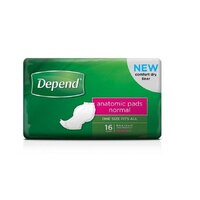 Depend Anatomic Pads Normal One Size Fits All 7D 60.5cm 1300mL (4x16) Carton of 64's
