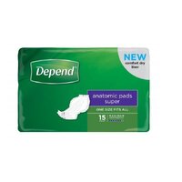 Depend Anatomic Pads Super One Size Fits All 7D 65cm 2500mL (4x15) Carton of 60's