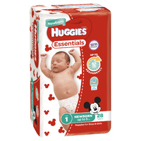Huggies Essentials Size 1 Newborn Up to 5KG (4 x 28) 112's