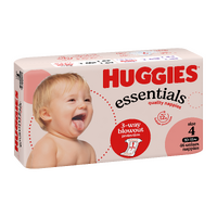 Huggies Essentials Size 4 Toddler 10 - 15KG (4 x 46) Carton of 184's