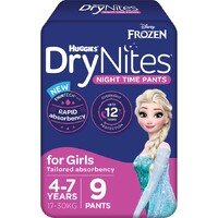 Huggies DryNites Girls Size: 4 - 7 Years (17 - 30kg) Carton of 3 x 10's