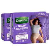 Depend Real Fit Night Defence Underwear Heavy Absorbency 10D Medium  (52-86kg) (3x8) Carton of 24
