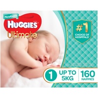 Huggies Nappies Size 1 Newborn Unisex Up to 5kg 160's