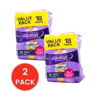Always Discreet Pants Night Super Plus Medium Waist 70-100cm (2 x18) Carton of 36's