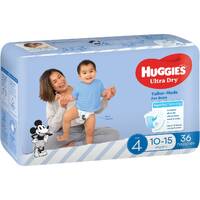 Huggies Ultra Dry Nappies Boys Size 4 (10-15kg) Pack of 36's