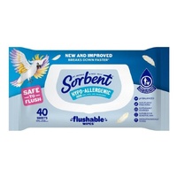 Sorbent Flushable Wipes Hypo-Allergenic 40 sheets
