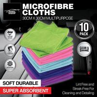Microfibre Cleaning Cloth 30cm x 30cm Assorted Colours Pack of 10's