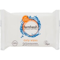 Femfresh Intimate Skin Daily Wipes Vegan Biodegradable 20 Pack