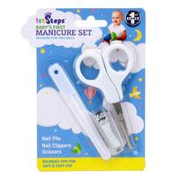 Baby Manicure Set 3pk Nail File Rounded Clippers Round And Tip Scissors 