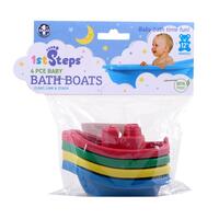 Bath Boats 3mths+ Red/Yellow & Blue/Green Pack of 4's