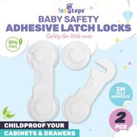 Safety Catch Latch Universal 16cm x 3.5cm White Pack of 2's