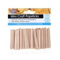 Craft Mini Popsticks Natural 55mm x 5.5mm x 2mm Pack of 150's