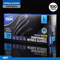Disposable Nitrile Gloves – Powder Free Black Large Pack of 100's