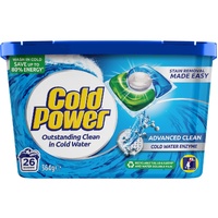 Cold Power Advanced Clean Laundry Capsules Washing Detergent Pack of 26's