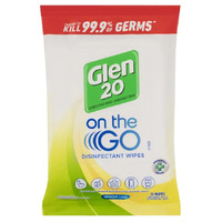 Glen 20 On The Go Disinfectant Wipes Lemon Lime Pack of 15's