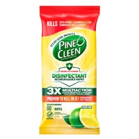 Pine O Cleen Disinfectant Biodegradable Wipes Lemon & Lime Pack of 60