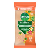 Dettol Multipurpose Cleaning Wipes Tropical Burst Thicker & 2x Stronger Pack of 100