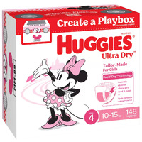 Huggies Ultra Dry Nappies Size 4 Toddler Girl 10-15kg 108's