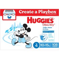 Huggies Ultra Dry Nappies Size 4 Toddler Boy 10-15kg 108's