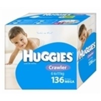 Huggies Ultra Dry Nappies Size 3 Crawler Boys 6-11kg 136's 