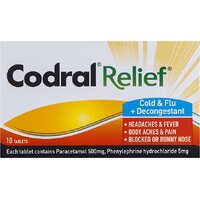 Codral Relief Cold & Flu Tablets Pack of 10's