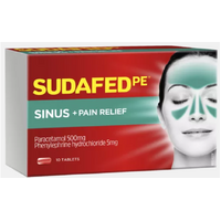 Sudafed Pe Sinus + Pain Relief Tablets Pack of 10's