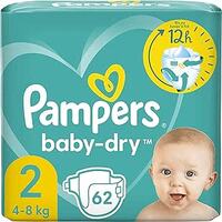 Pampers Baby Dry Nappies Size 2 4-8kg Pack of 62's