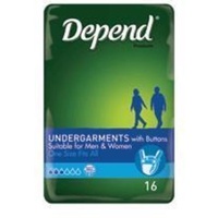 Depend Undergarments Unisex 16's