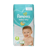 Pampers Baby Dry Nappies 9-14kg 58's Size 4