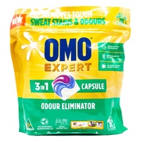 OMO Expert 3‑in‑1 Laundry Capsules with Odour Eliminator Pack of 28's