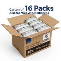 Abena Wet Wipes Sensitive Skin 18 × 20cm (16x80) Carton of 1280