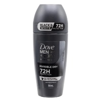 Dove Men+Care Antiperspirant Roll-On – Advanced Invisible Dry 72H Black & White 50mL 