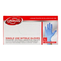 Lifebuoy Disposable Powder Free Nitrile Examination Gloves Large Pack of 100's