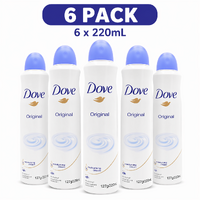 6 Pack Dove Antiperspirant Deodorant Original 220mL