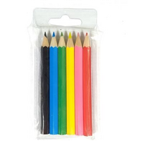 Colouring pencils 6 Half size Pack of 6's