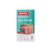 Multix Reuse Me Snack Bags Resealable 3 Pack