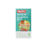 Multix Reuse Me Sandwich Bags Resealable 3 Pack