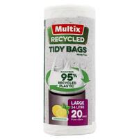 Multix Recycled Tidy Bags Lemon Fresh Large 34L - 71cm x 58cm Pack of 20's