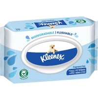 Kleenex Flushable Wipes Fragrance Free 42's