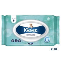 Kleenex Flushable Wipes Lightly Fragranced Carton 10 x 42's