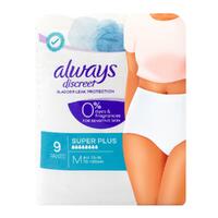 Always Discreet Underwear Super Plus Medium 8D (70-100cm) Pack of 9's