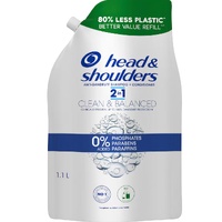 Head & Shoulders  2 In 1 Shampoo & Conditioner Clean & Balanced Refill 1.1L
