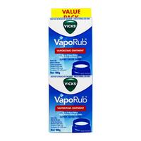 Vicks VapoRub Vaporizing Ointment 2 x 100g Dual Pack